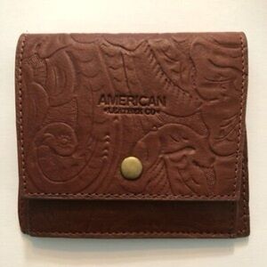 American Leather Co. Brown Embossed Leather Women's Wallet